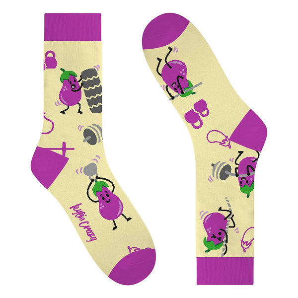 Sporty Eggplant Socks