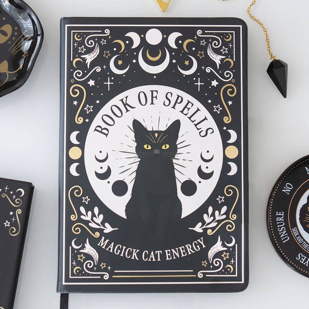 Carnet A5 « Livre de sortilèges Magick du Chat Noir » avec stylo