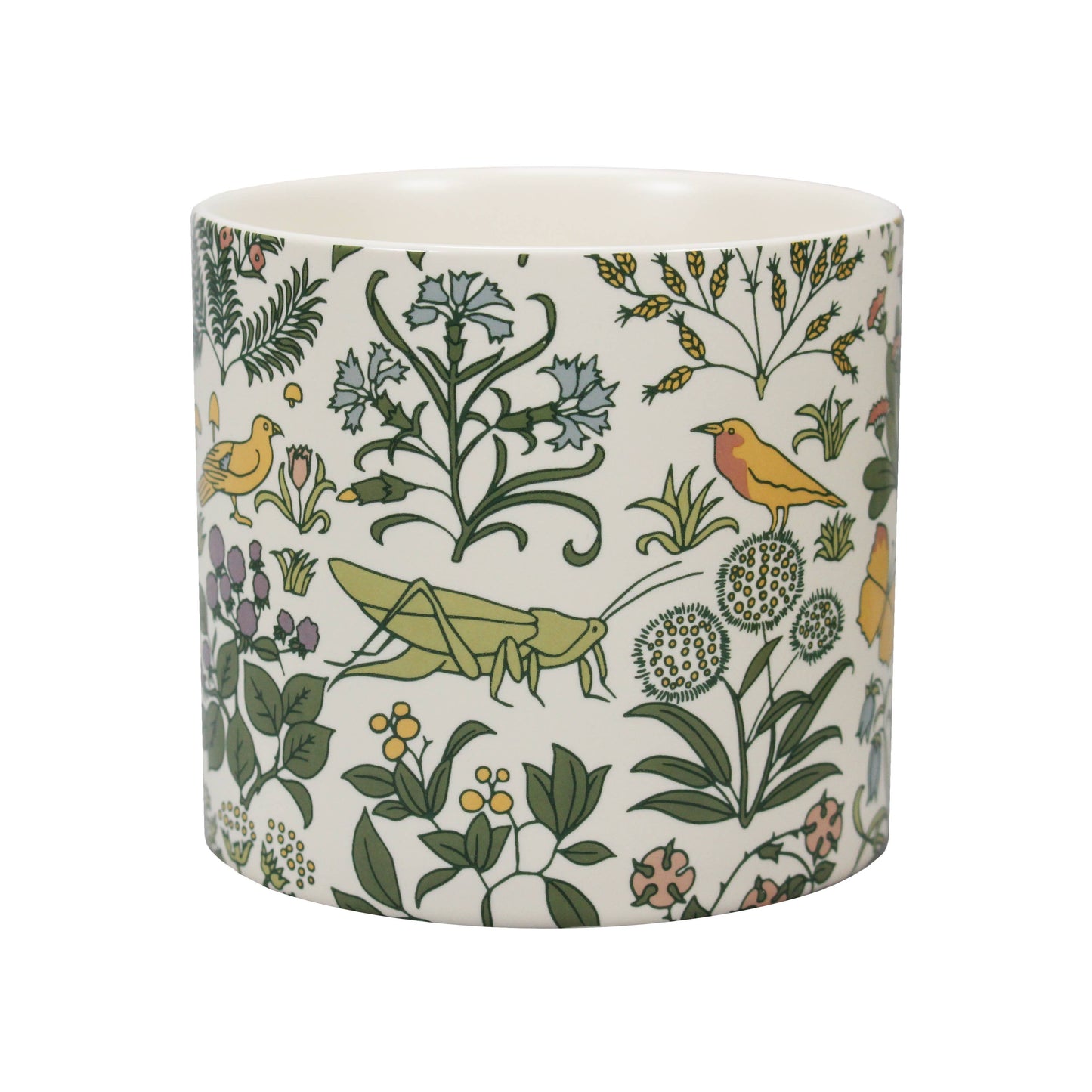 Pot de plante en céramique Voysey Jardin botanique Faune Verte