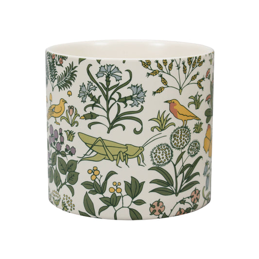 Voysey ceramic plant pot, Botanical Garden, Green Fauna