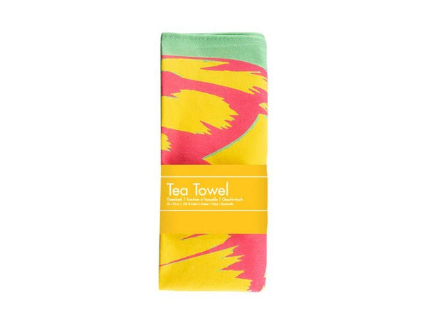 Tulip Pop Green Tea Towel