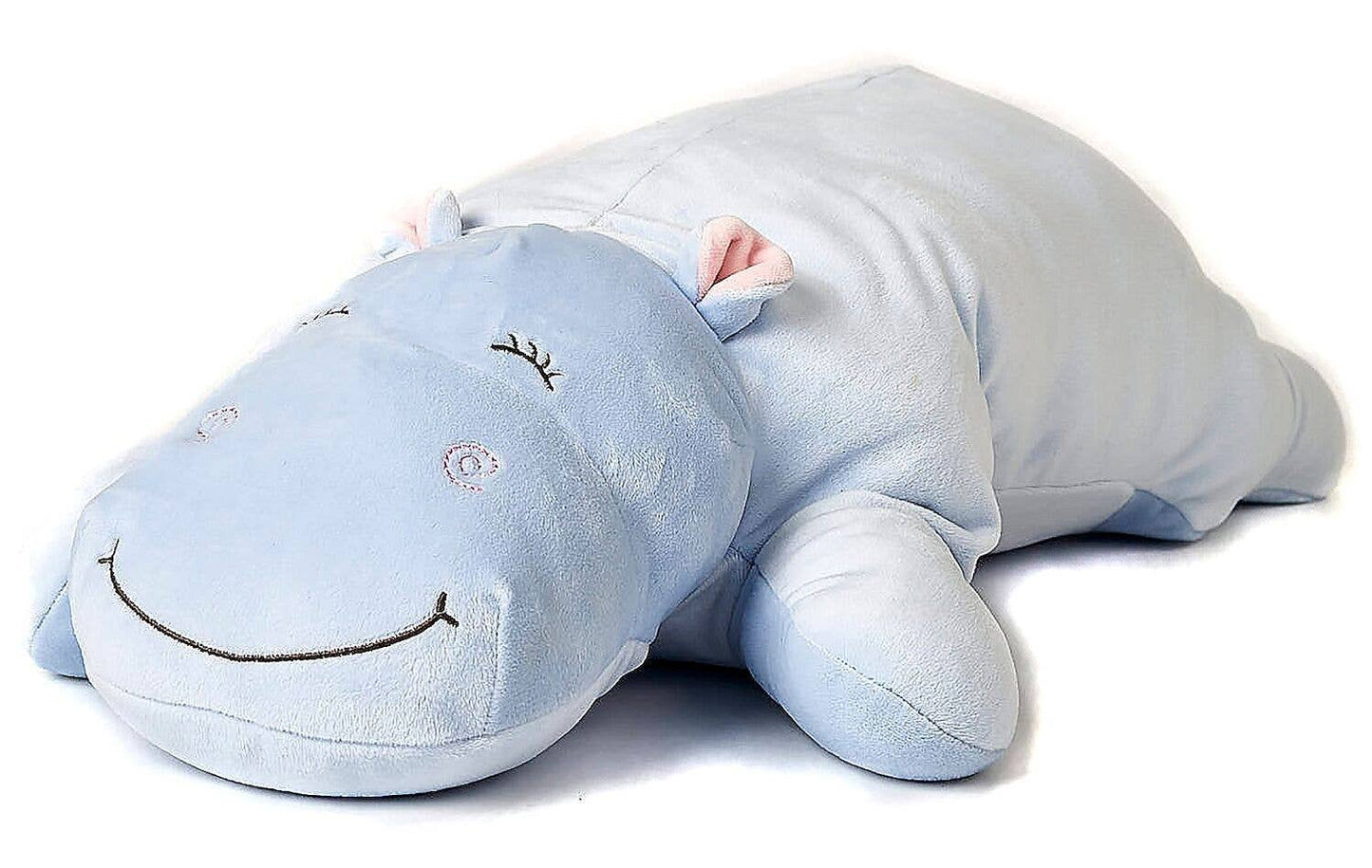 Cushion - light blue hippopotamus - ultra soft - cuddly toy/plush