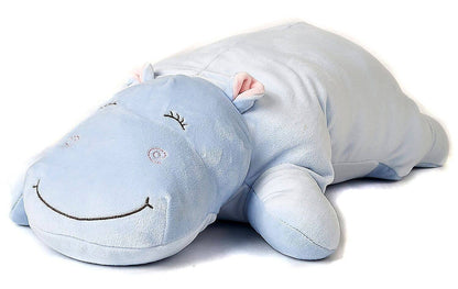 Cushion - light blue hippopotamus - ultra soft - cuddly toy/plush