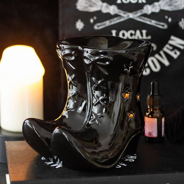 Brûleur d'huile Halloween Bottes de Sorcière Noires