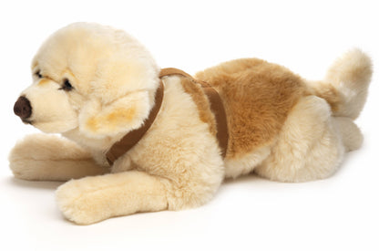 Golden Retriever plush toy, lying down (with harness)