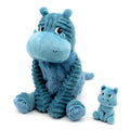 Les Ptipotos - hippopotame maman & bébé 25 cm bleu