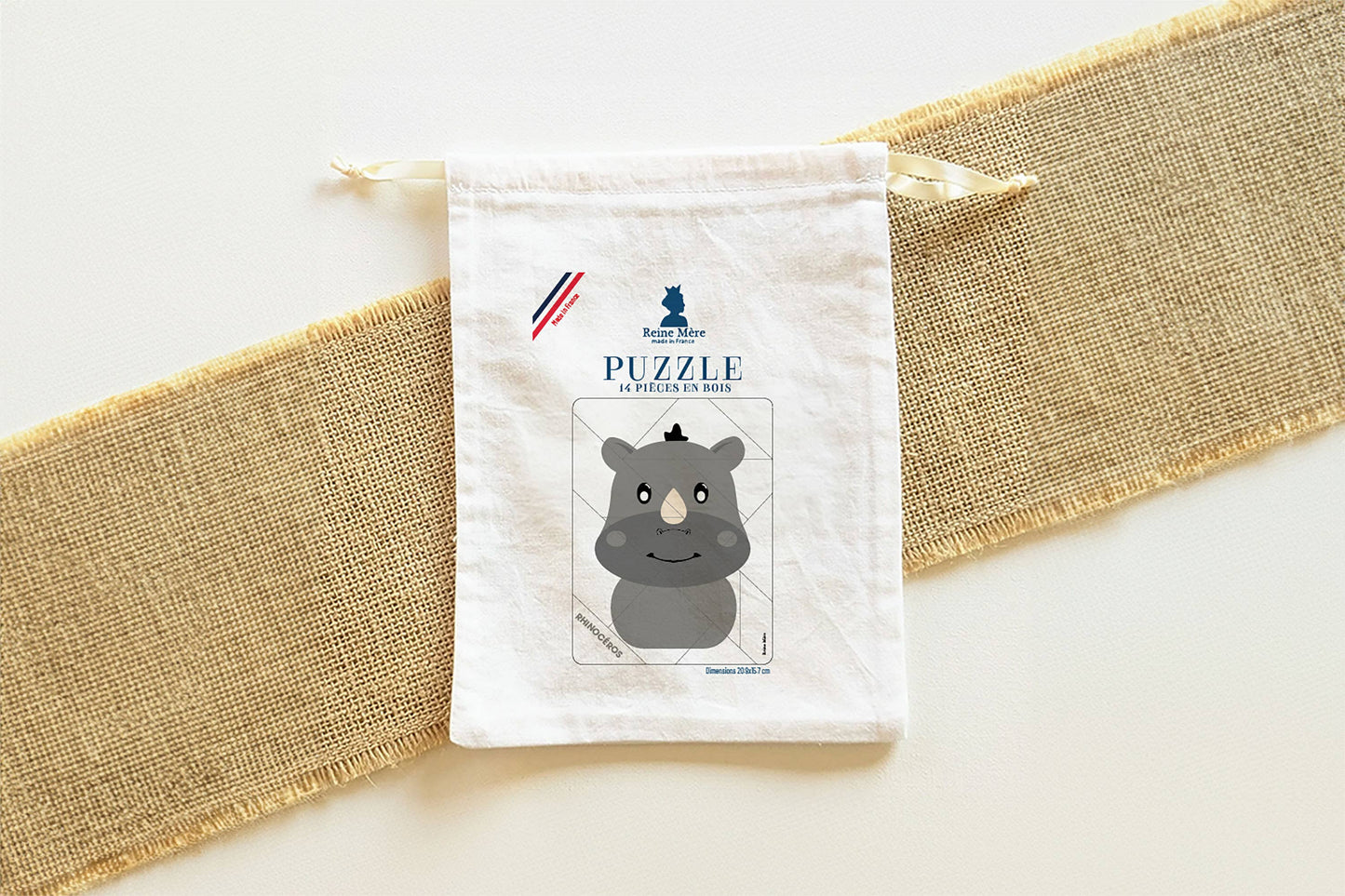 Rhinoceros wooden puzzle