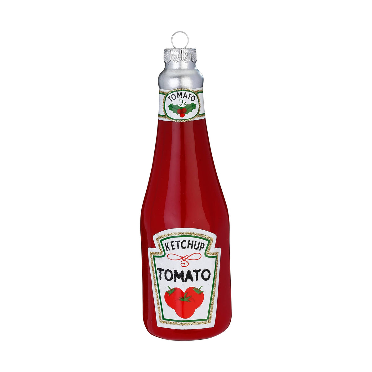 Ornement de Noël Ketchup, en verre, 13 cm – Holly & Jolly