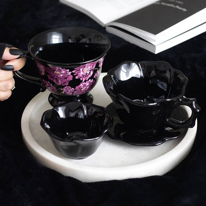 Tasse et soucoupe Rose Noire