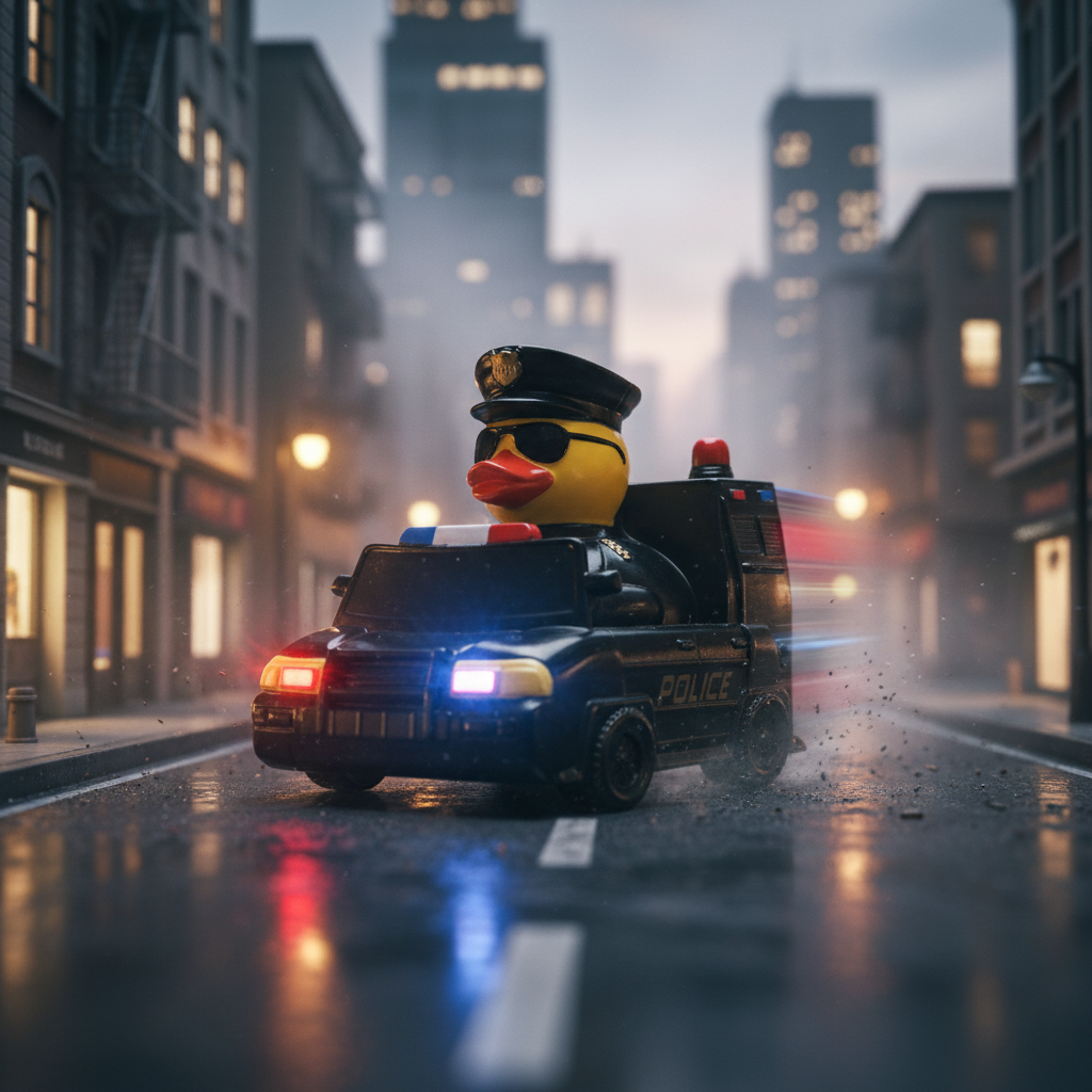 Auto della polizia anatre