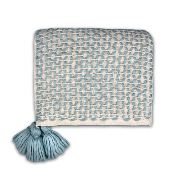 Plaid Treillis bleu - 125 x 150 cm