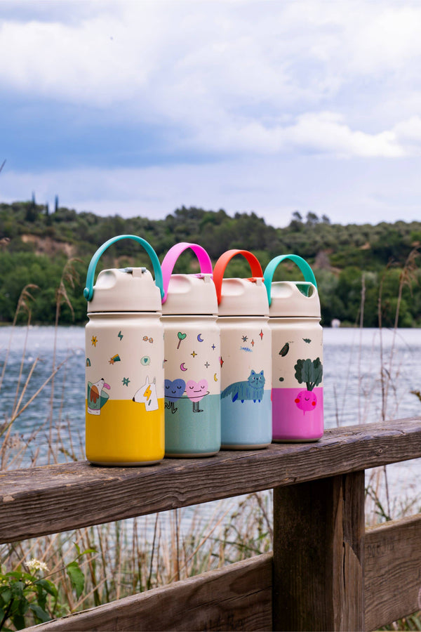Meowtiful Cats Stainless Steel Insulated Water Bottle for Children