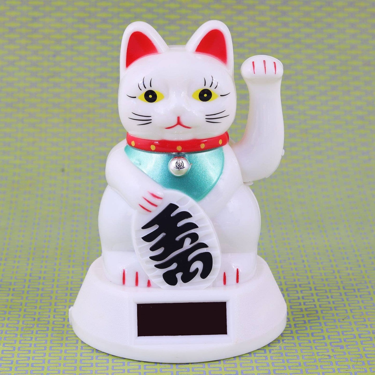 Solar lucky white cat 12cm
