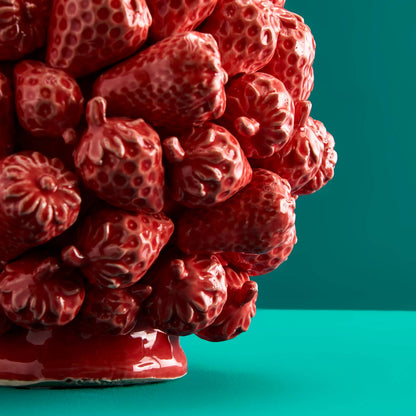 Strawberry Vase, Red Stoneware, 20 x 20 x 25 cm