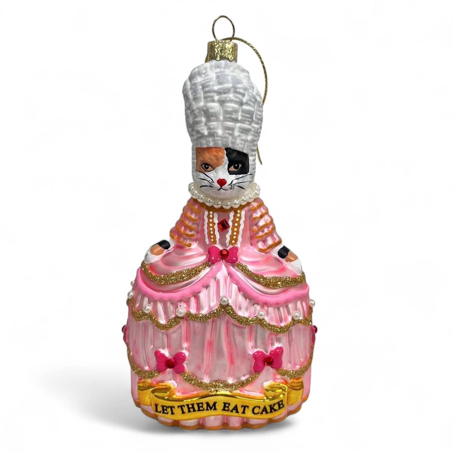 Marie Antoinette Calico Cat “Let Them Eat” Christmas Ornament