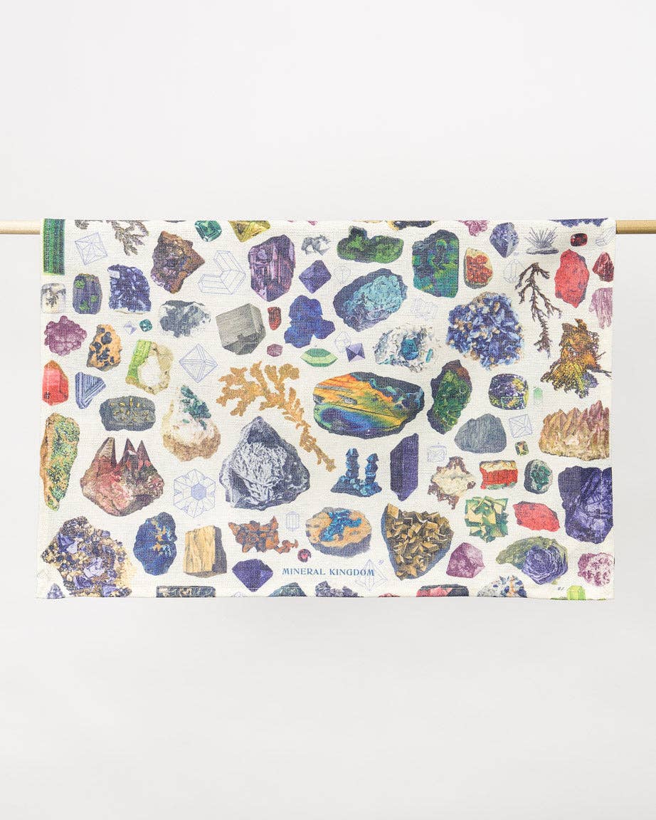 Precious Stones and Minerals Tea Towel