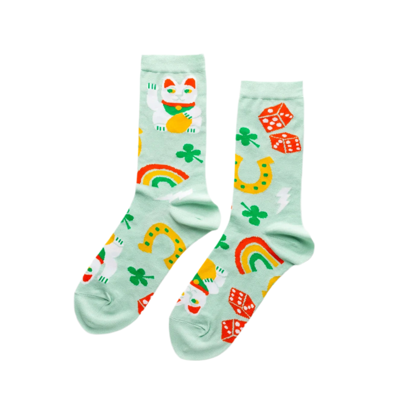 Lucky Socks - Lucky Cats, Clovers, Lightning Bolts and Rainbows
