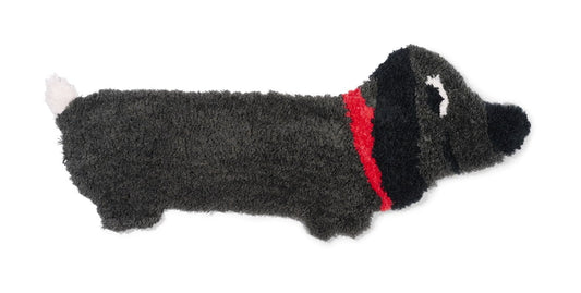 Soft and stretchy black dachshund rug