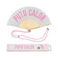 Éventail « Puto calor » Gris