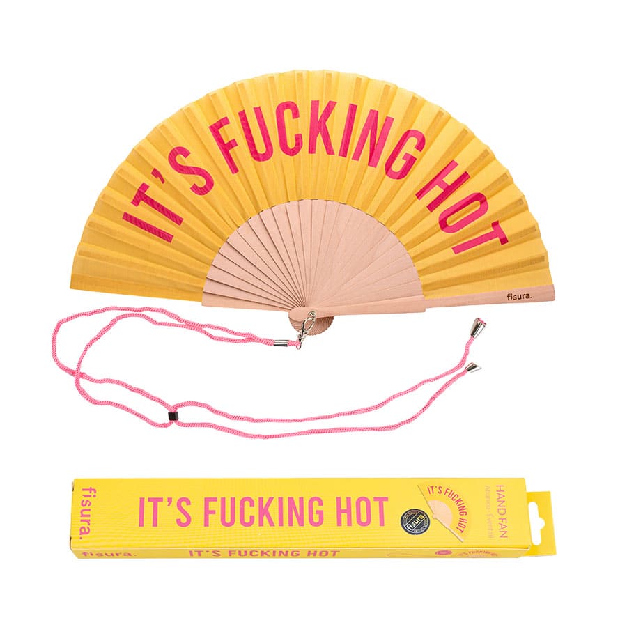Éventail « It's fucking hot » Jaune – Fisura