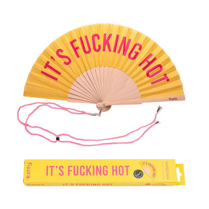 Éventail « It's fucking hot » Jaune – Fisura