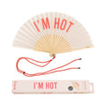 Éventail « I'm hot » Beige