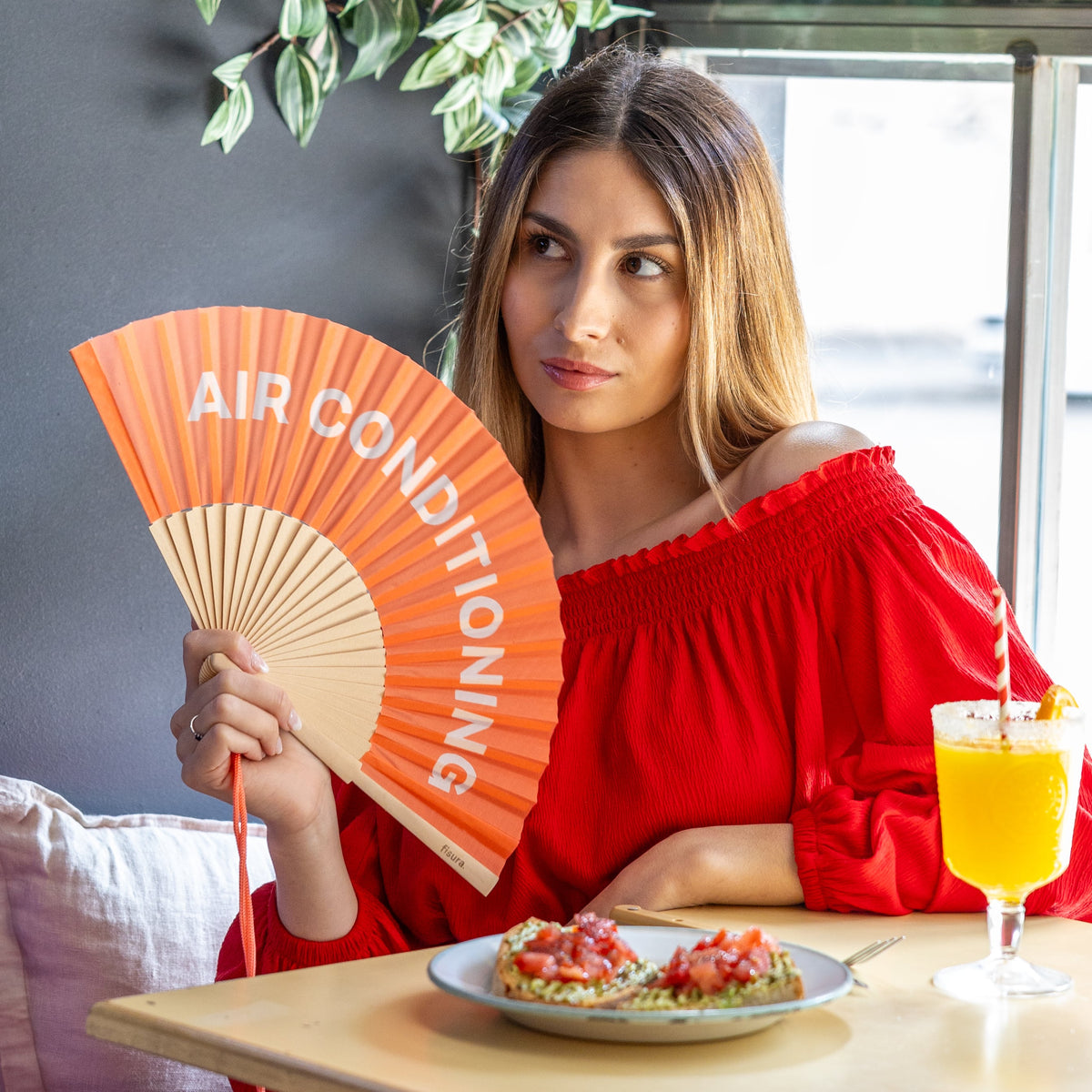 Éventail « Air conditioning » Orange