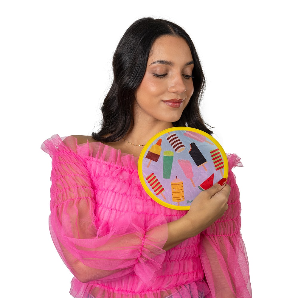 Éventail Pliable Imprimé Glaces