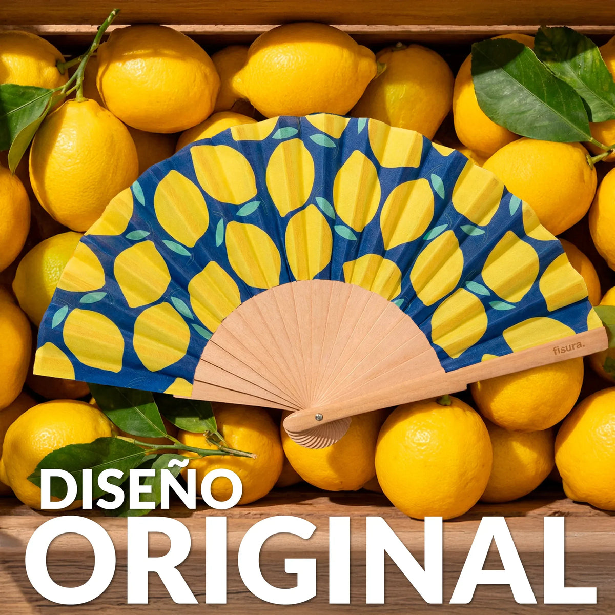 Éventail Mini Imprimé Citrons