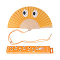 Éventail Orange Imprimé Yeux