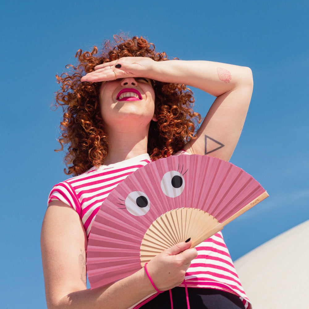 Éventail Yeux Roses
