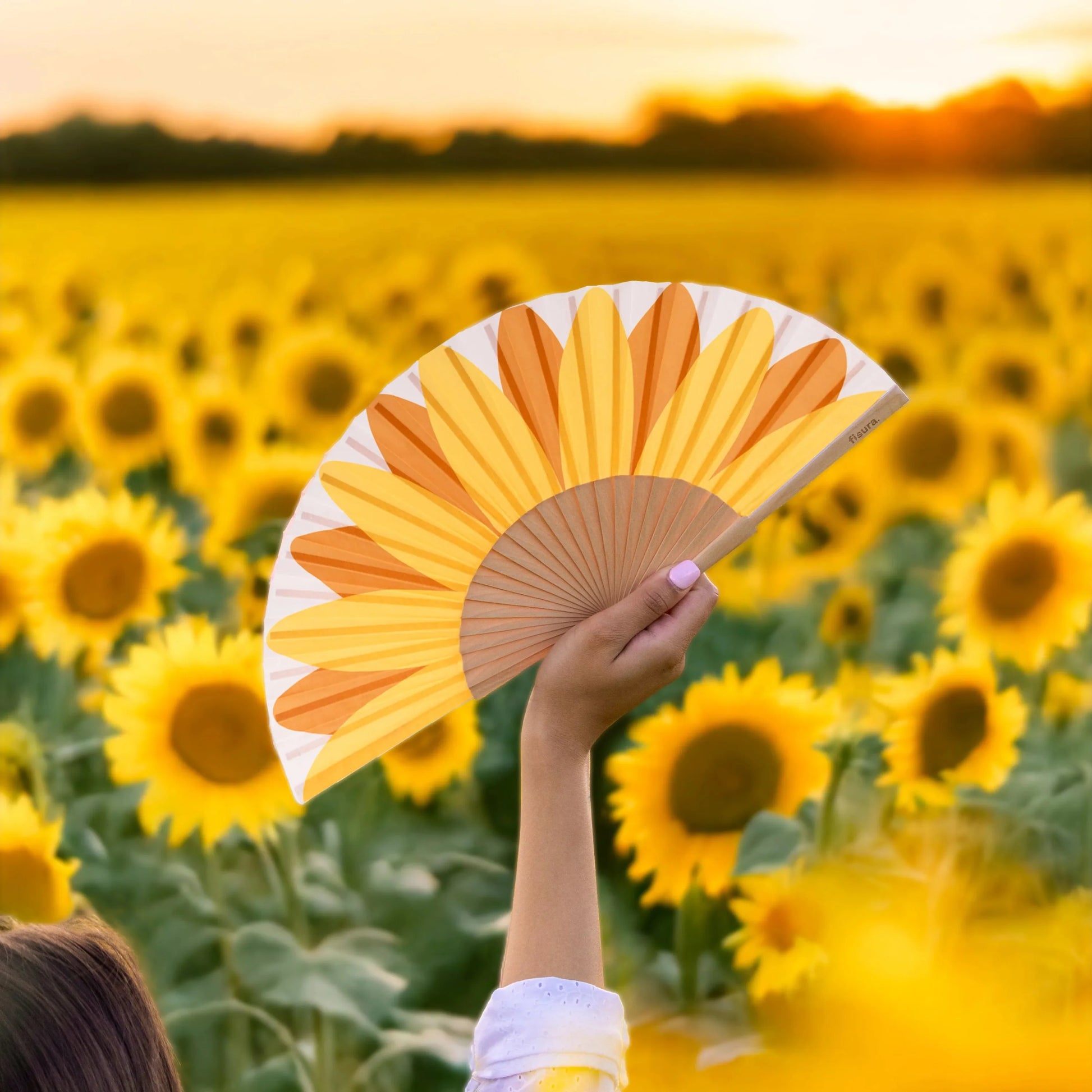 Éventail Imprimé Tournesols – Fisura – vue 5