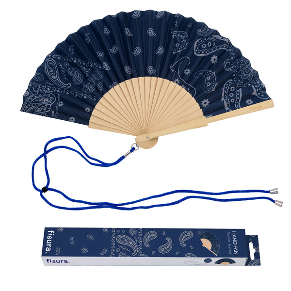 Éventail « Paisley » Bleu – Fisura