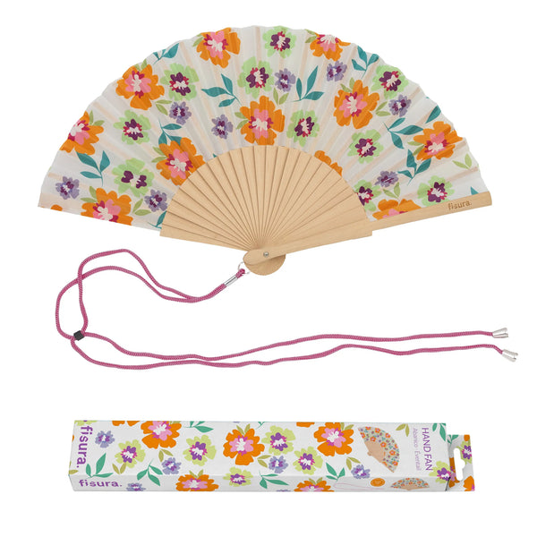 Éventail Imprimé Fleurs de Jardin – Fisura