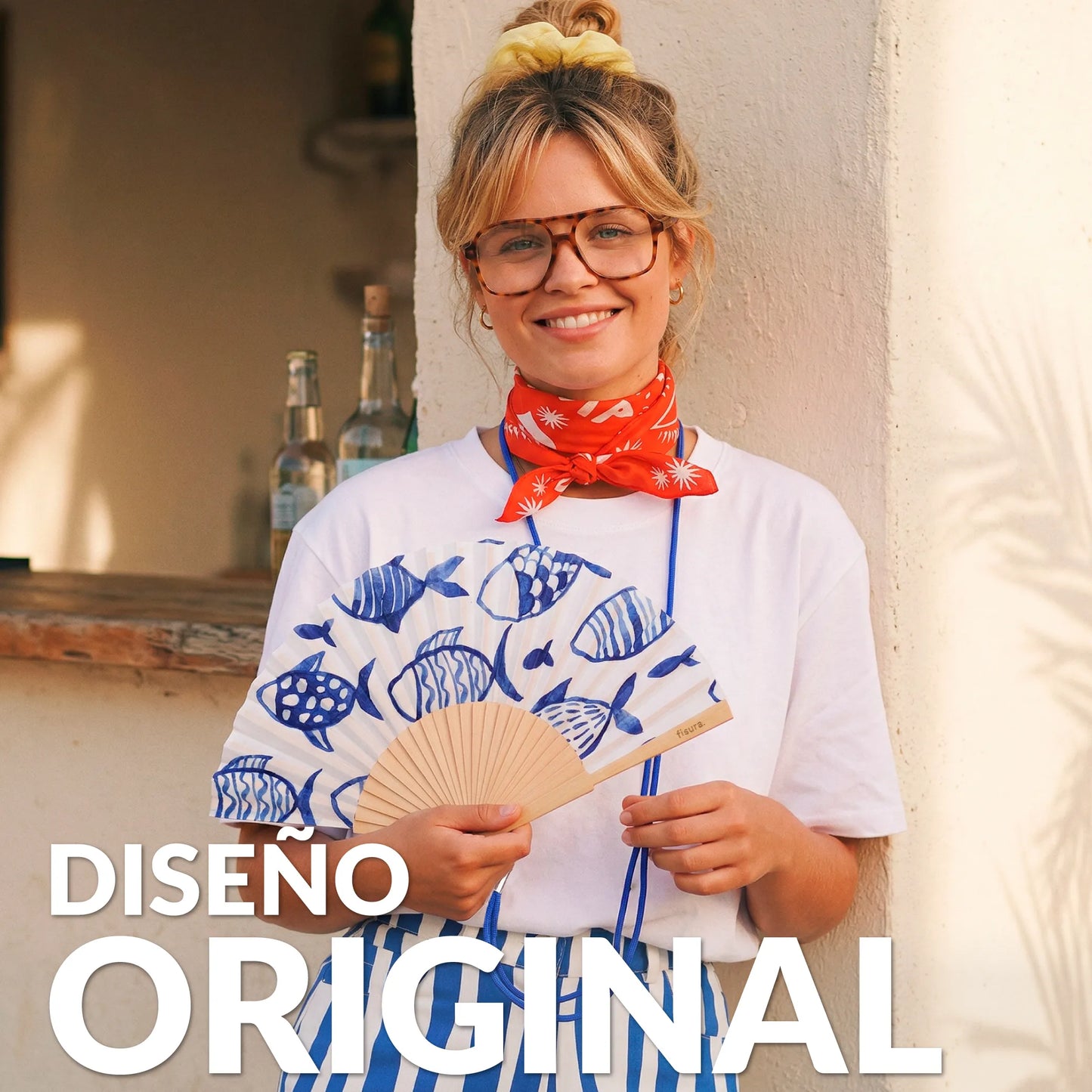 Éventail Imprimé Poissons – Fisura – vue 2