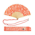 Éventail « Puto calor » Motif