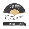 Éventail « I'm hot » Noir