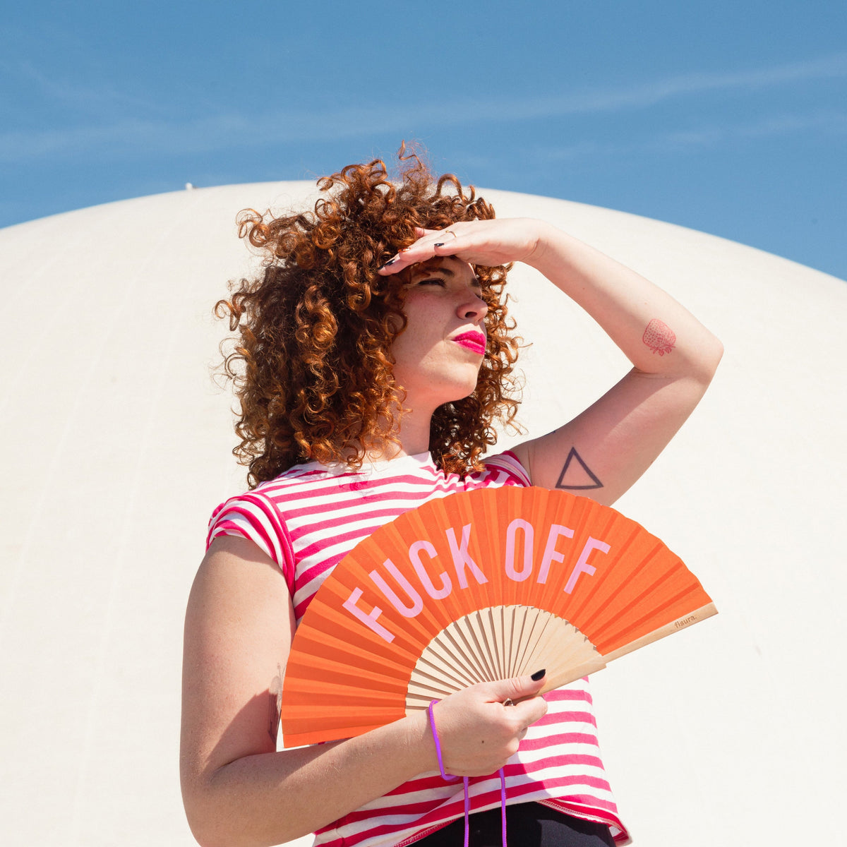 Éventail « Fuck off » Rouge
