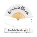 Éventail « Love is in the air » Blanc