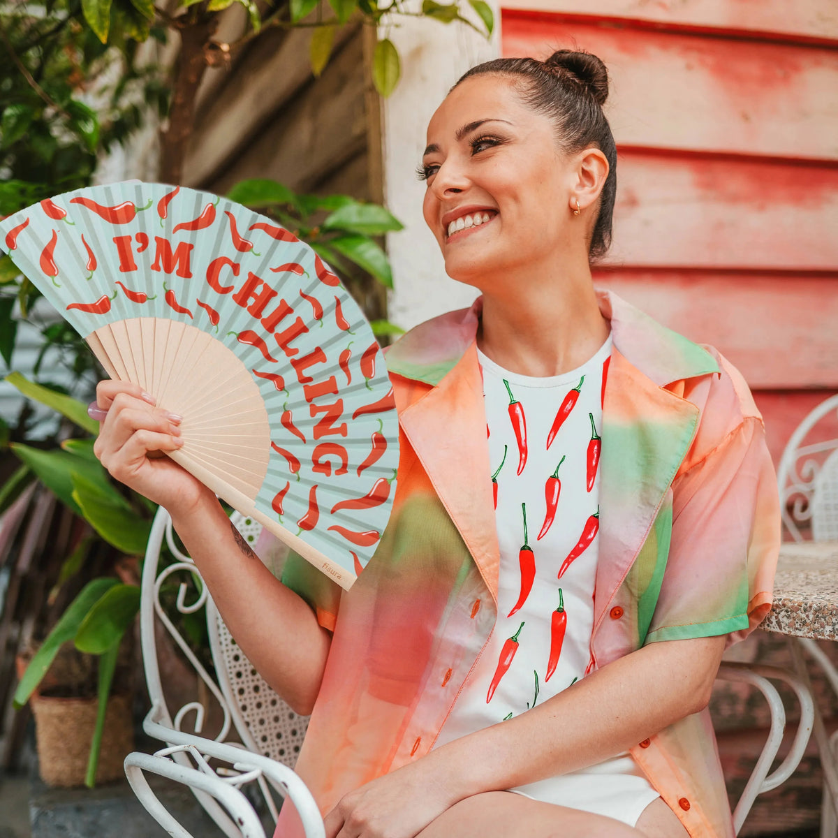 "I'm chilling" mint hand fan