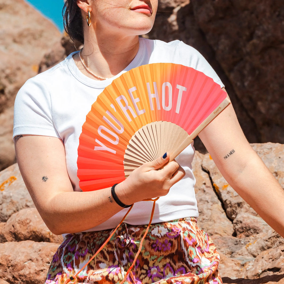 Éventail « You’re hot » Dégradé Rose