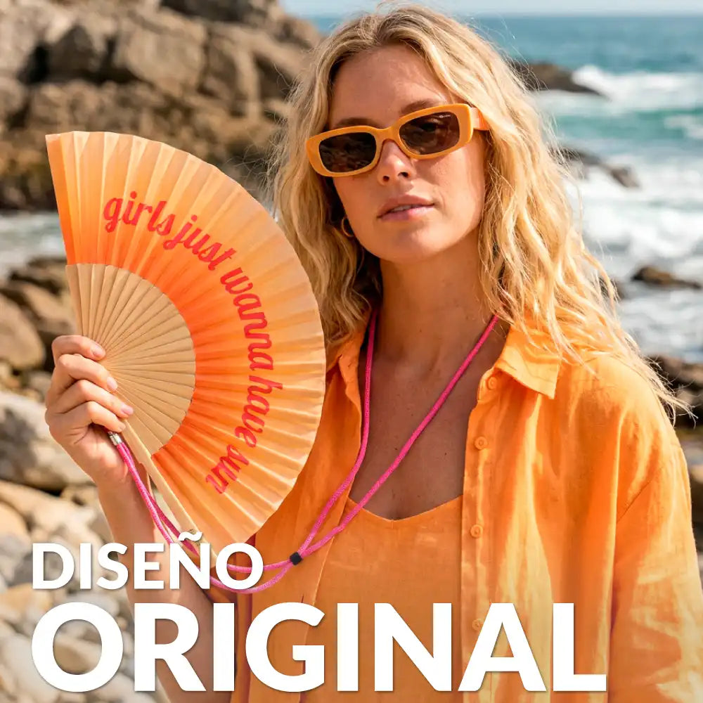 Éventail « Girls just wanna have sun »