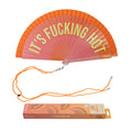Éventail Imprimé « I'm fucking hot » Dégradé Orange