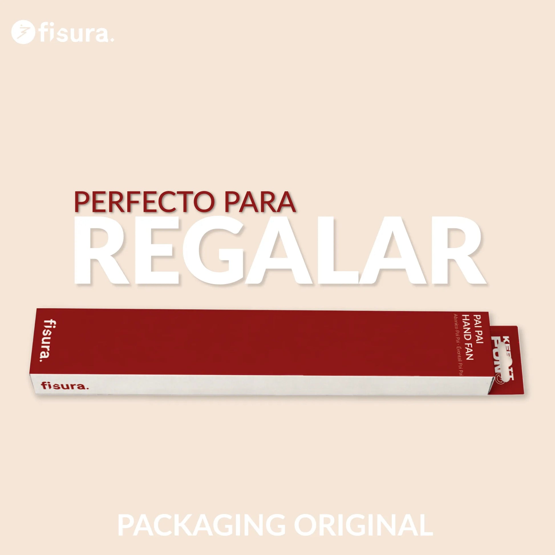Éventail Pai Pai à Rayures Rouges – Fisura – vue 6