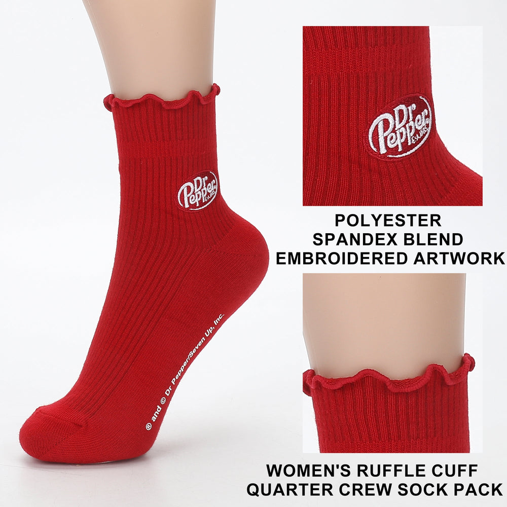 Lot de 4 paires de chaussettes femme Dr Pepper - Logo brodé