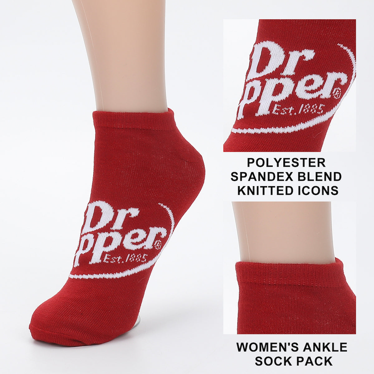 Chaussettes femme Dr Pepper avec logo - lot de 5 paires