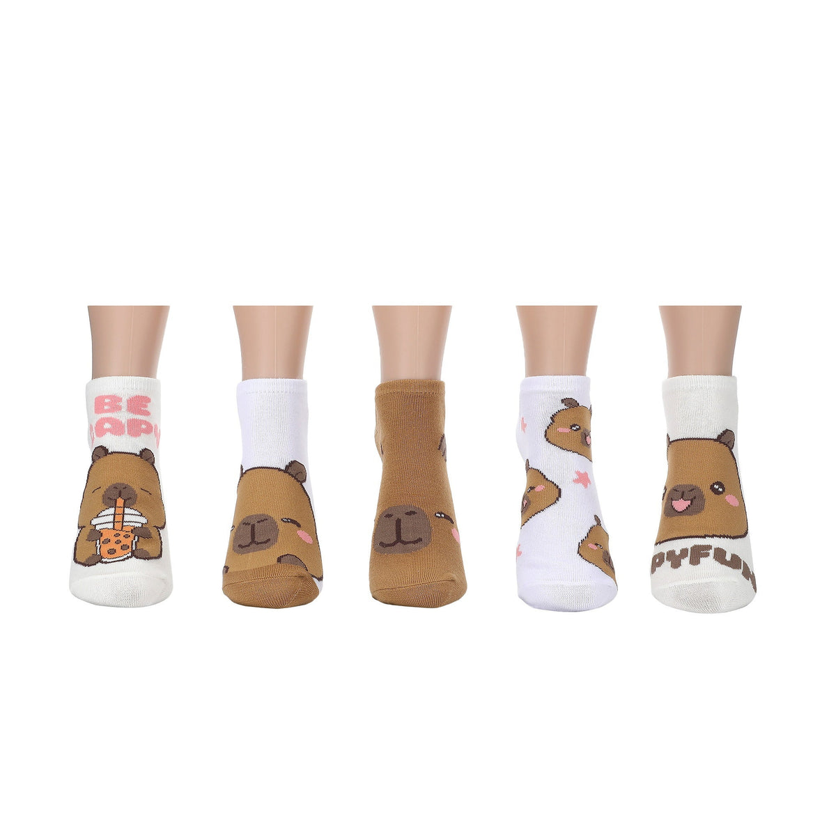 Chaussettes femme Capyfun personnages mignons - lot de 5 paires