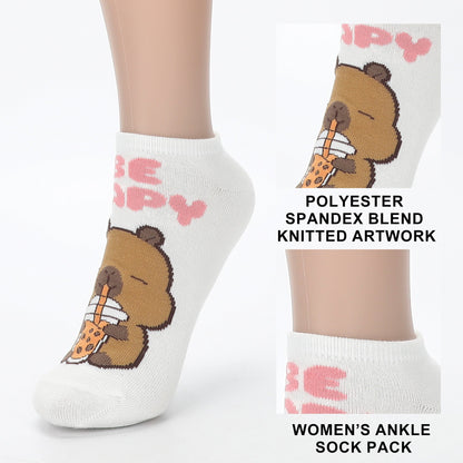 Chaussettes femme Capyfun personnages mignons - lot de 5 paires