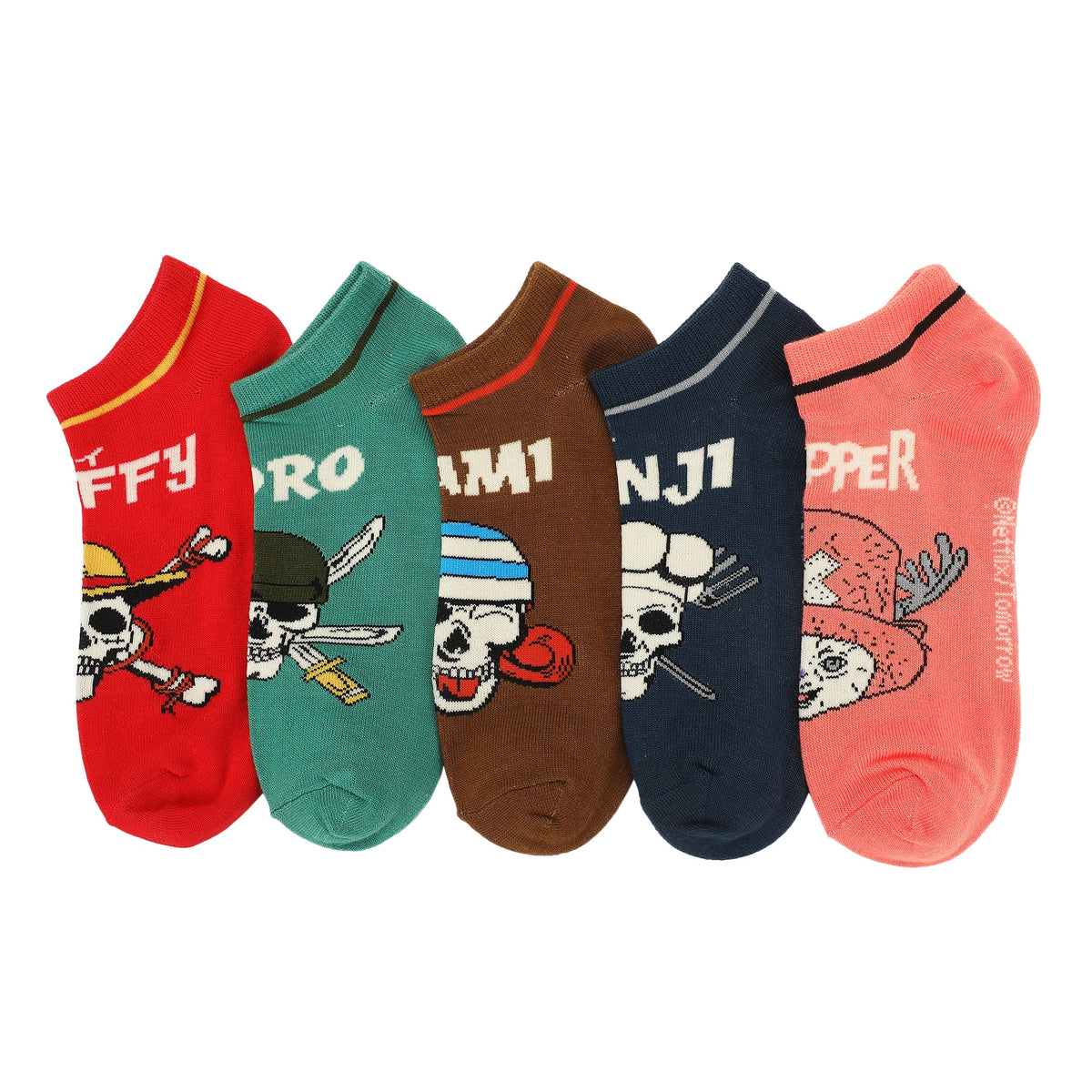 Chaussettes homme One Piece Jolly Rogers avec Chopper - lot de 5 paires