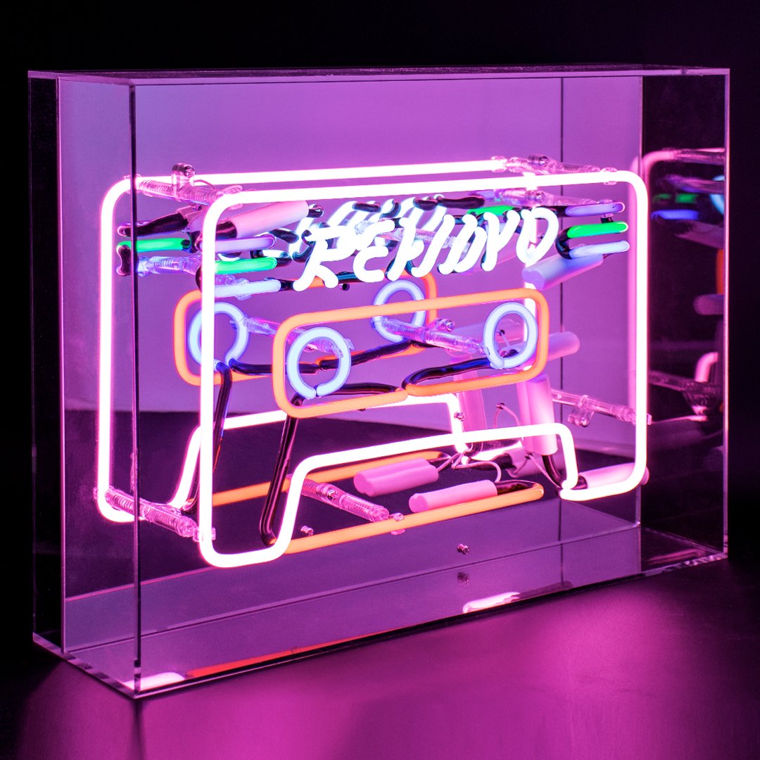 'Cassette' Acrylic Box Neon Light